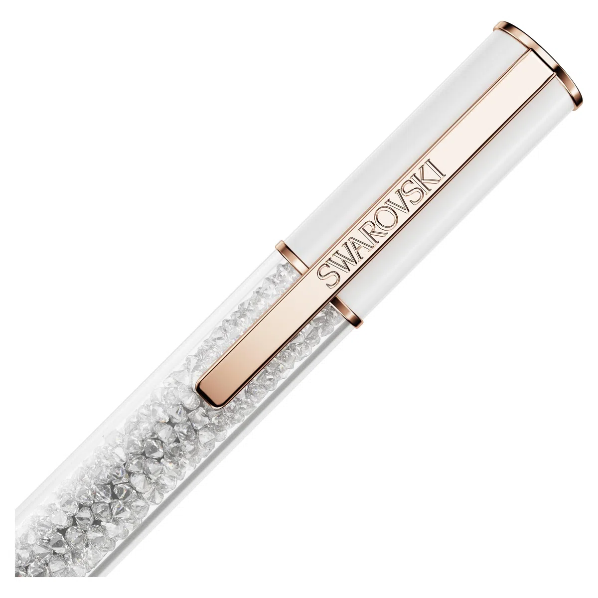 Swarovski Bolígrafo Crystalline Lustre, Blanco, Baño tono oro rosa