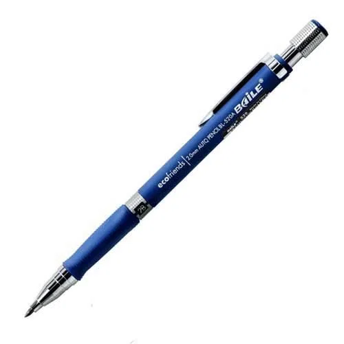 Lápices 2B Azul Negro Portaminas Bolígrafo Mecánico Lápiz de Dibujo Técnico Lápiz de Mina 2.0mm 2B Dibujo Boceto Examen Material de Repuesto (Plateado) (A)