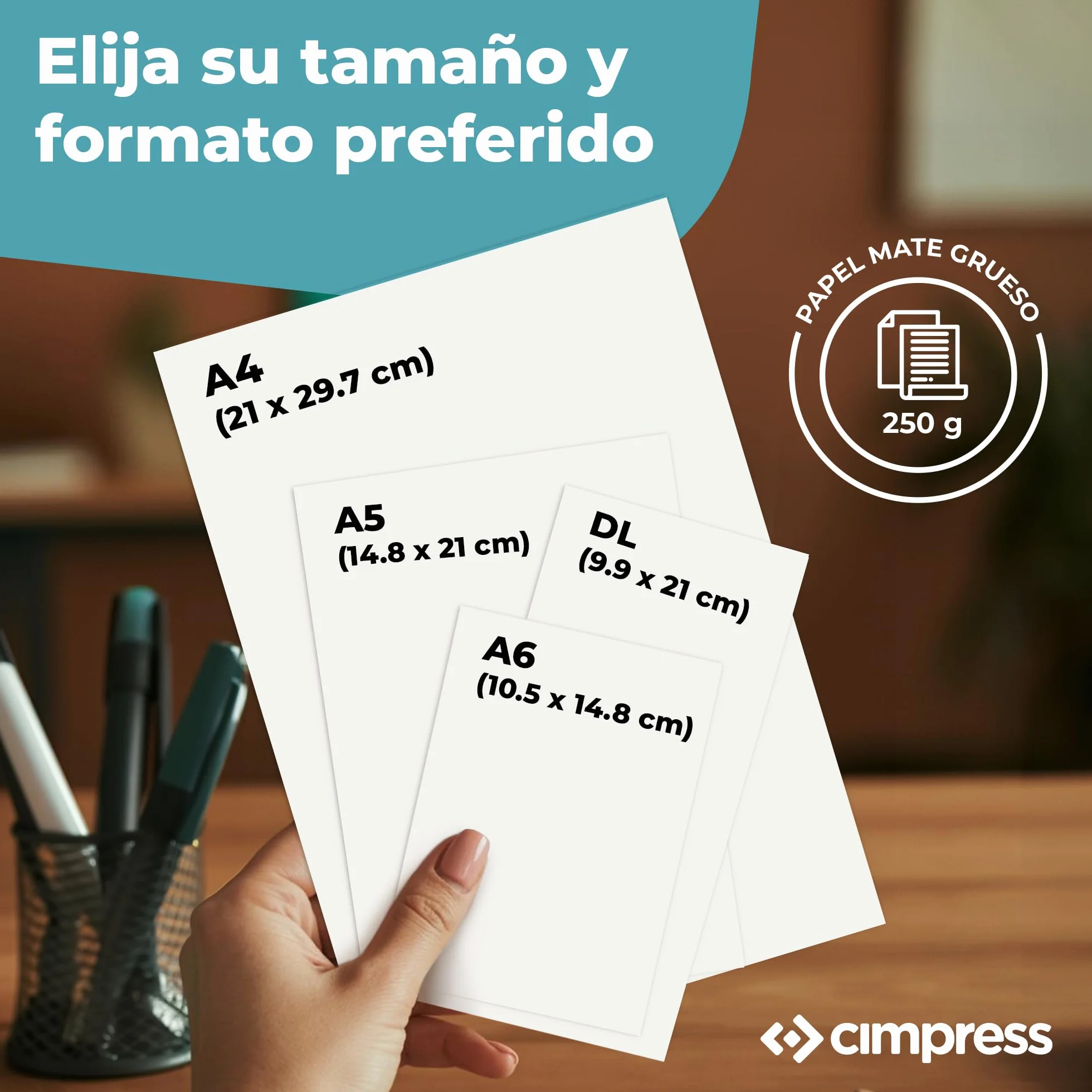 Cimpress Folletos Publicitarios Personalizados A5 Vertical, Impresión Mate, Pack de 250, Sube tu Diseño para Promociones o Eventos
