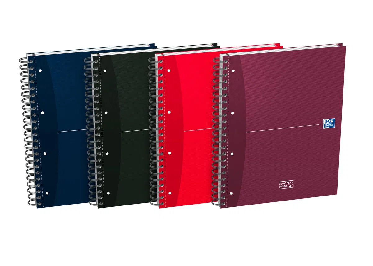 Oxford Essentials - Pack de 5 cuadernos en espiral doble, tapa extradura, A4+