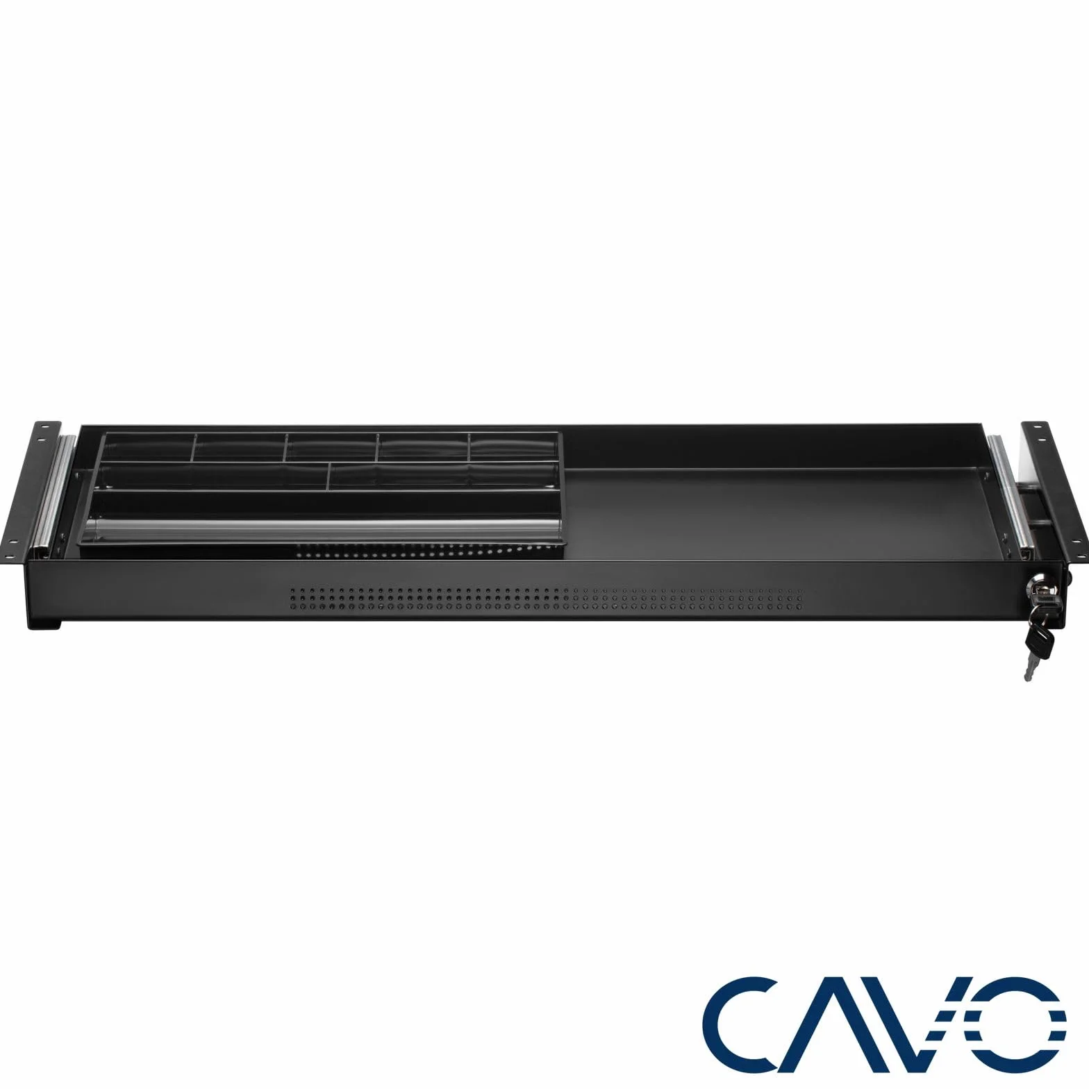 Cajón para documentos con cerradura de acero 740x250 mm negro
