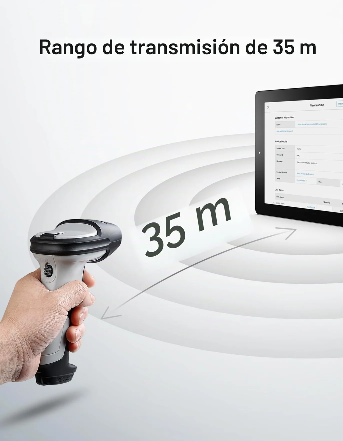 Inateck Escáner de Código de Barras 2D Bluetooth, Lector de Código de Barras Inalámbrico USB 1D 2D Portátil, 1 Carga 3 Meses, Lector Código Barras con AI, App y SDK, Escaneo Rápido y Preciso, BCST-72
