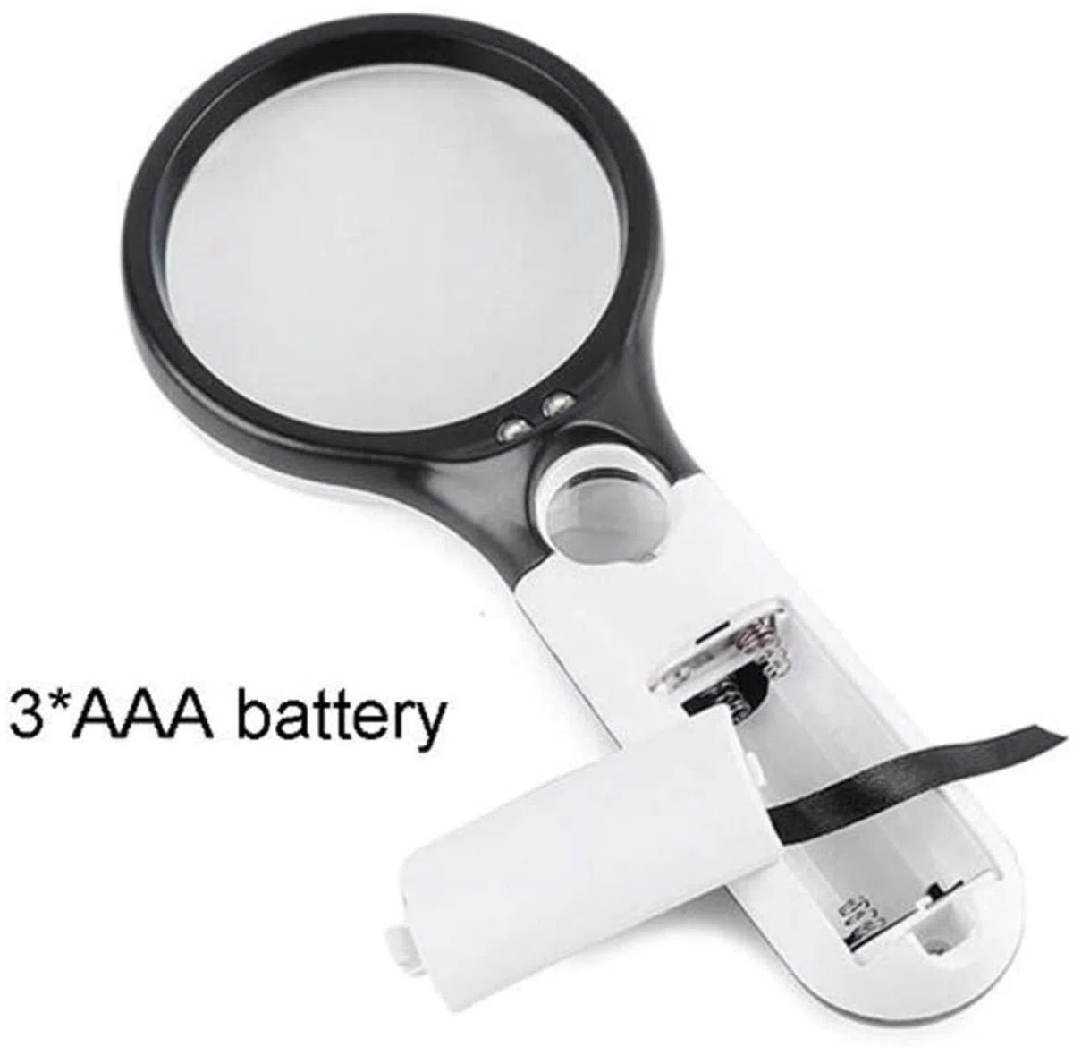 Lupa de Mano con luz LED - Gran Aumento de 3X a 45X - Ideal para Personas Mayores Que Buscan Lectura, aficiones, Reparaciones y joyería.
