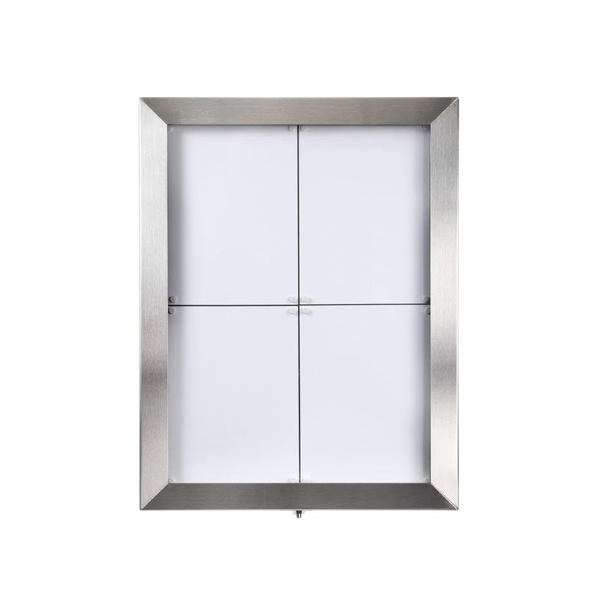 SECURIT - Porta Folletos Exterior LED - 4 Páginas A4 - Acero Inoxidable | Iluminación LED Multicolor - Montaje en Poste o Pared