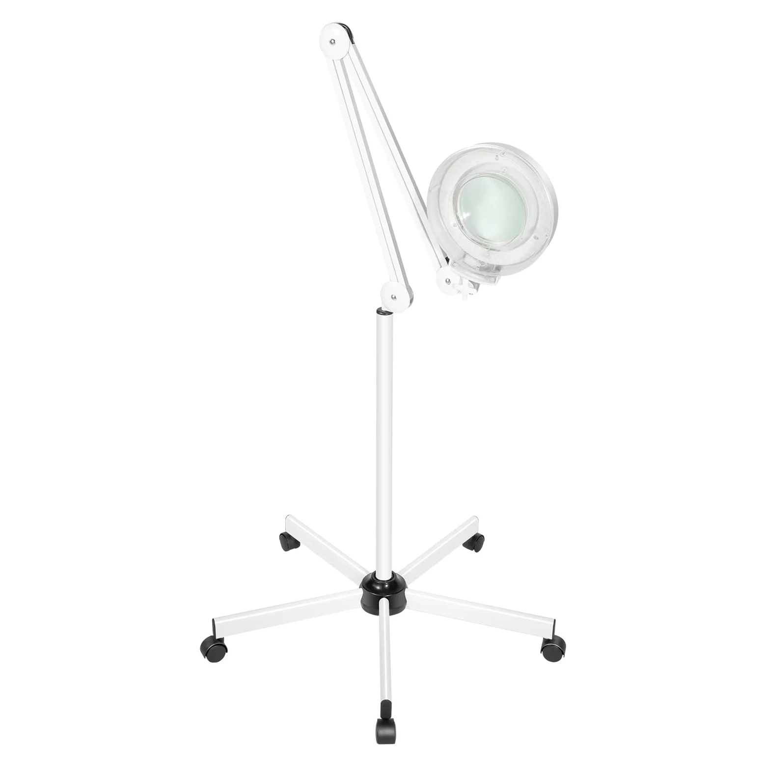 8 lupas luminosas, 2400 lm, lupa iluminada, brazo giratorio ajustable para peluqueros, joyas artesanales, lectura y reparación de manualidades, color blanco