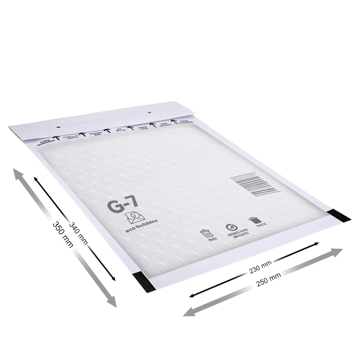 100 sobres acolchados con burbujas DIN A4, autoadhesivos, tamaño G/7 G7, color blanco (250 mm x 350 mm), sobres acolchados