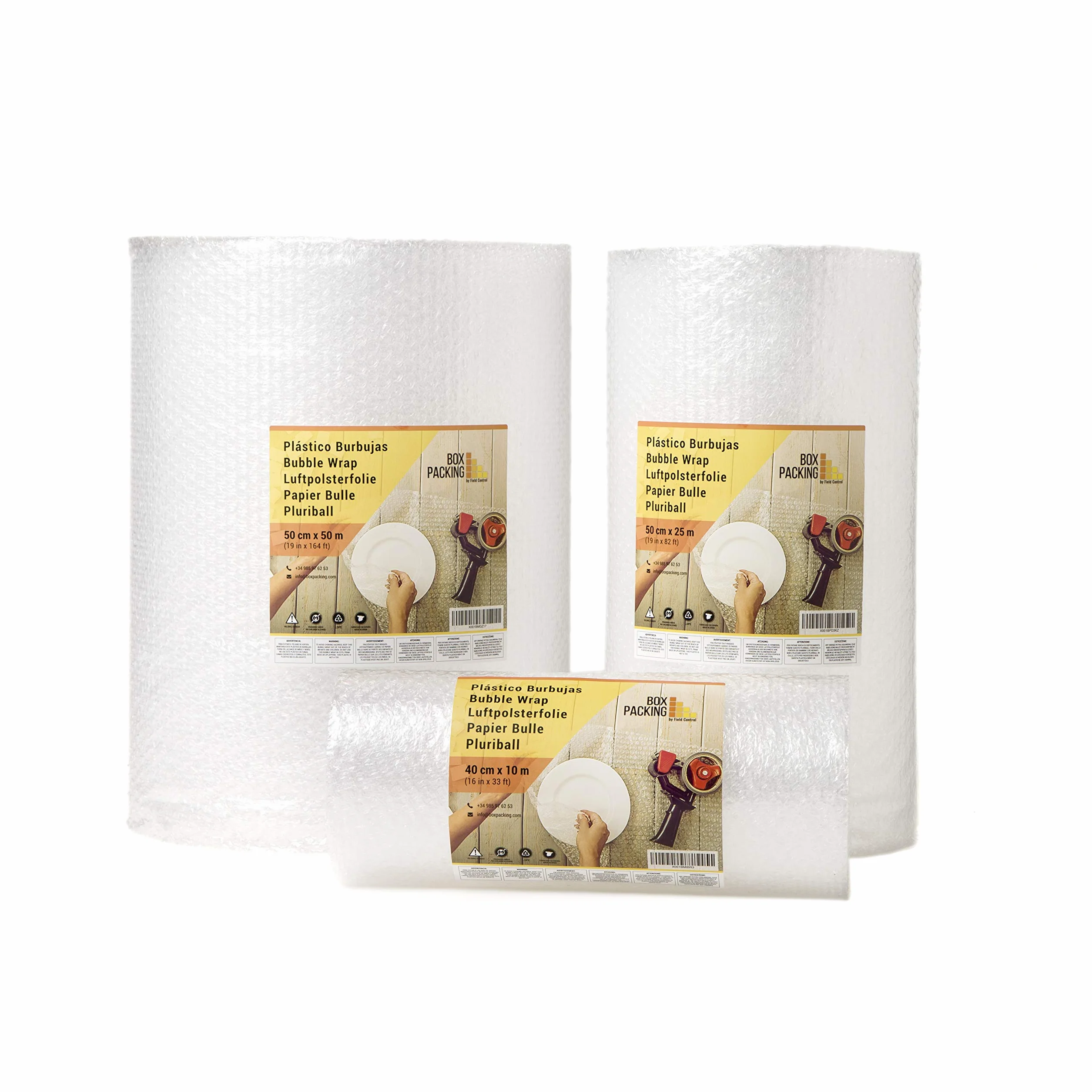 BOXPACKING | Papel Burbujas Embalaje Mudanza | Plástico Burbujas | 50 cm x 50 m | Rollo burbujas Embalaje | Bubble Wrap | Protección de objetos frágiles para envíos y mudanza | Burbuja 1 cm (50 g/m²)