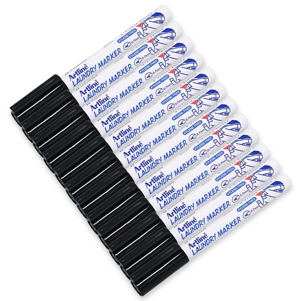 ROTULADOR ARTLINE MARCADOR ROPA 750 NEGRO -PUNTA REDONDA 0.7 MM -ROPA PAPEL METAL Y CRISTAL (12 unid.)