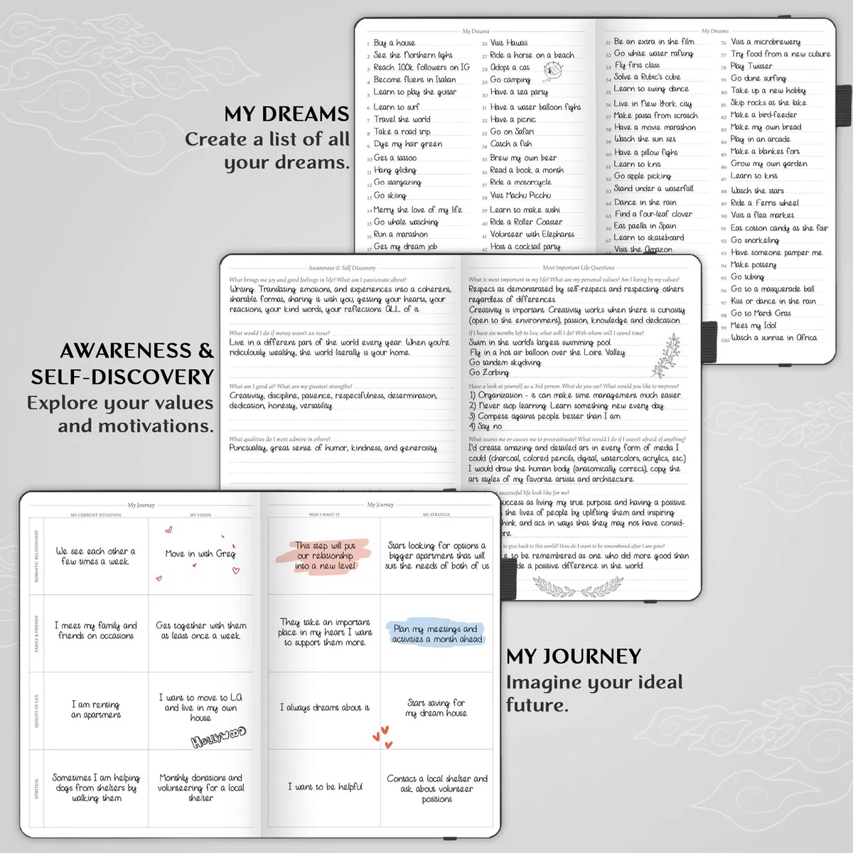Legend Planner PRO - Agenda semanal y mensual de lujo para aumentar la productividad y alcanzar tus objetivos. Cuaderno organizador de gestión del tiempo, sin fecha, 18 x 25,5 cm, tapa dura +