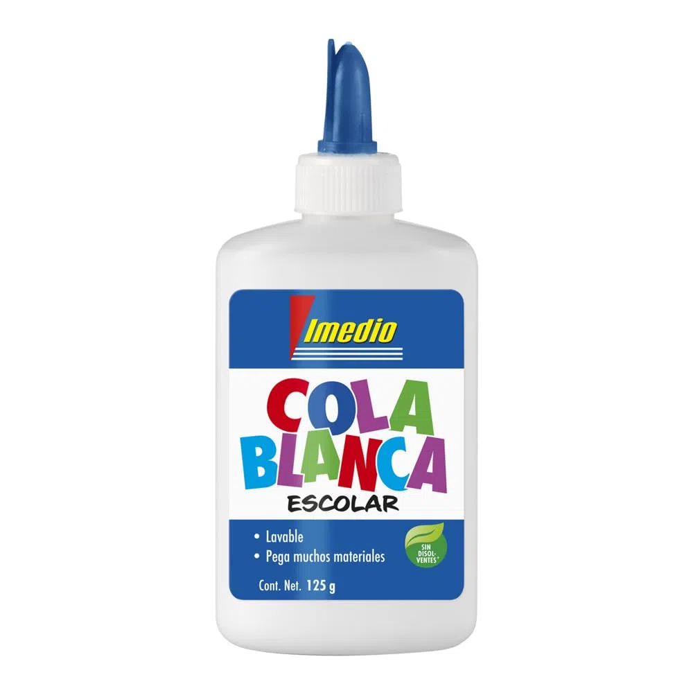 Lote 12 Pegamento COLA BLANCA Uso Escolar IMEDIO 125 GRAMOS + REGALO