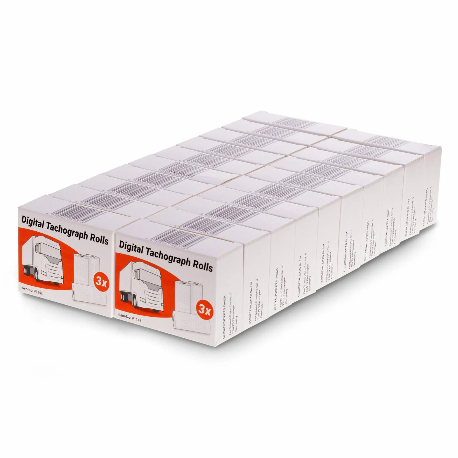 Rollos de tacógrafo para camiones (8 m), papel térmico 57/28/7, paquete de 60 unidades