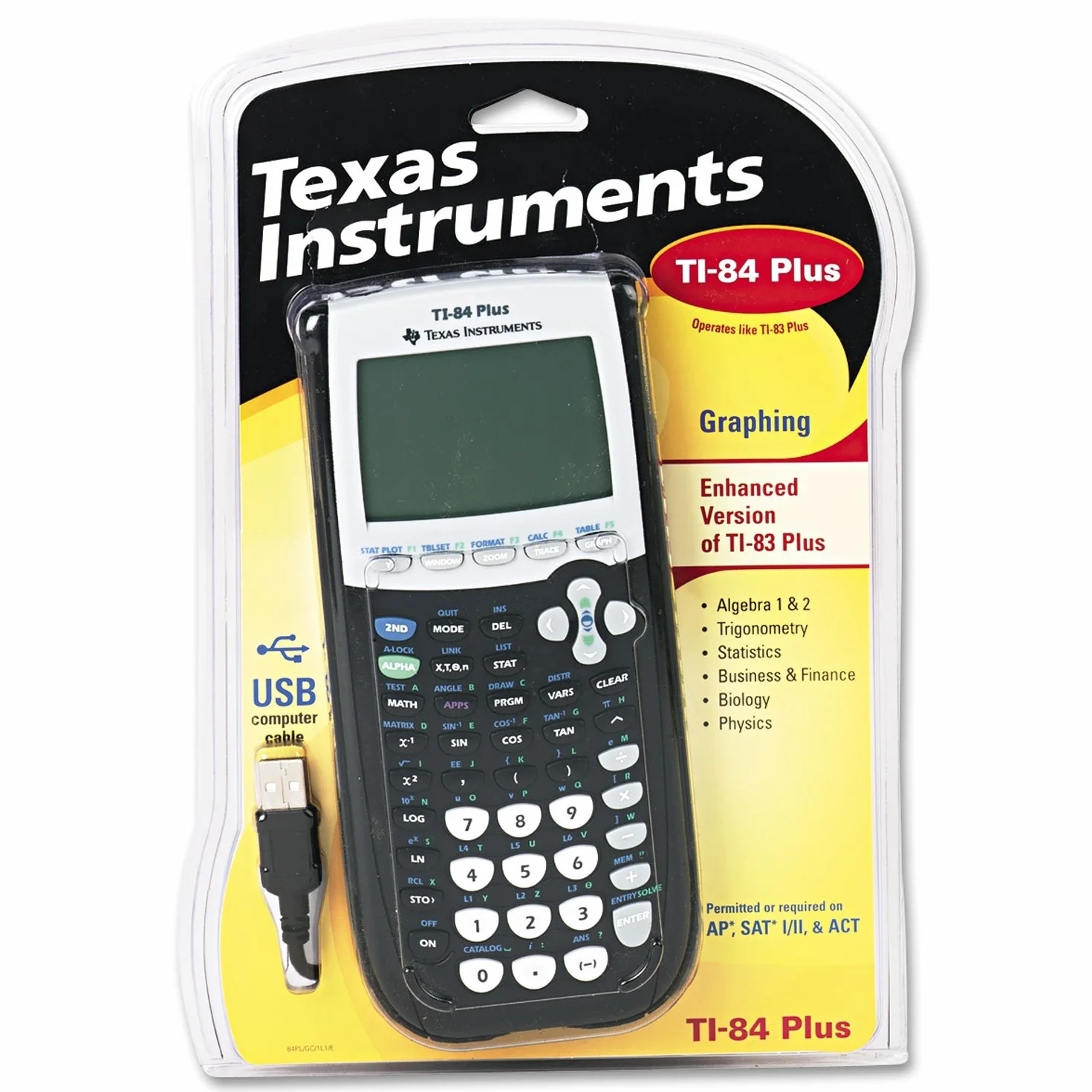 Texas Instruments TI-84 Plus - Calculadora gráfica, Color Negro, 320 x 240 píxeles (2.8 Pulgadas en Diagonal)