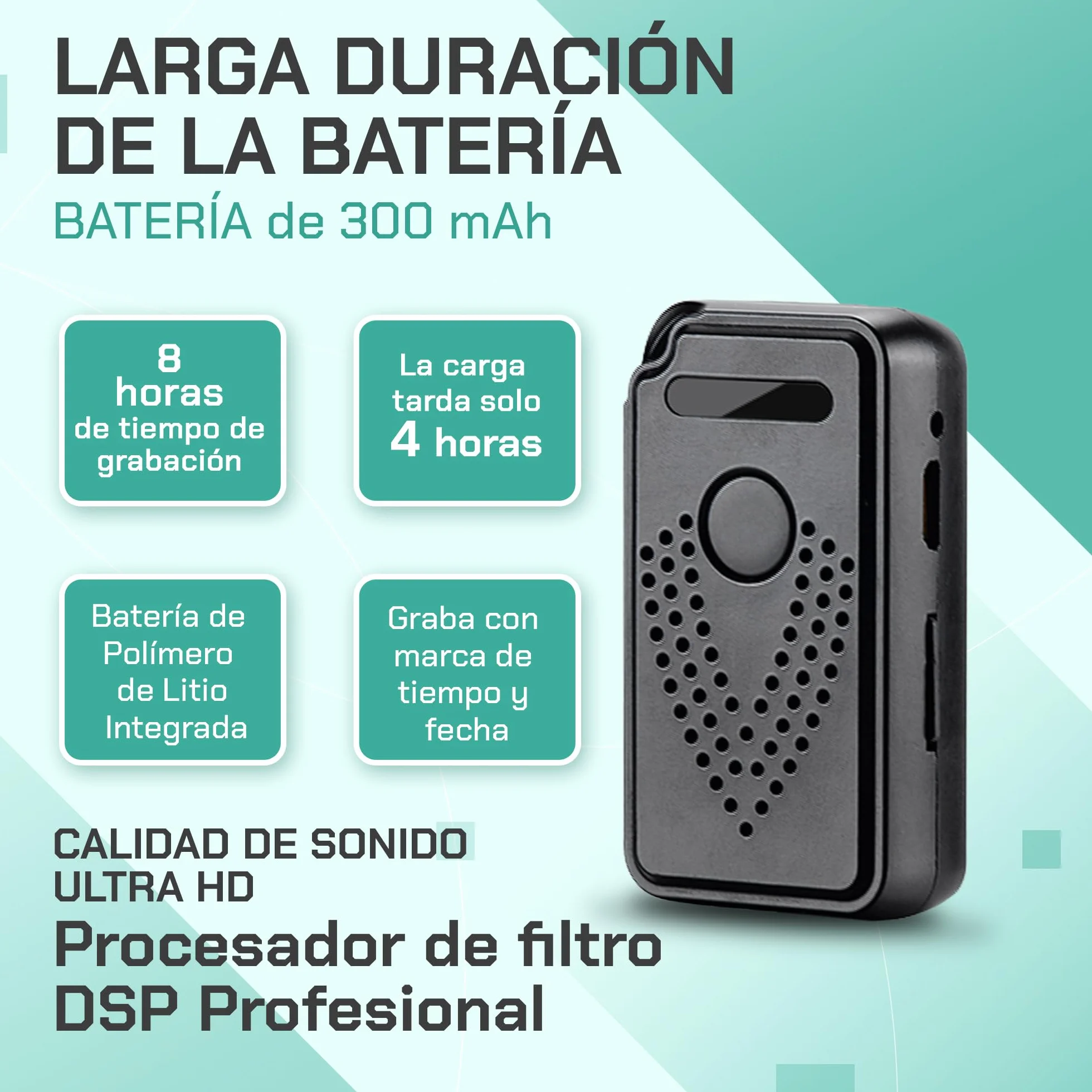 Grabadora de Voz Digital Profesional activada a través de Internet-WiFi | FlyRec | Control Ilimitado de Distancia para lecciones y Notas de Voz – Grabadora de Audio con aplicación Inteligente