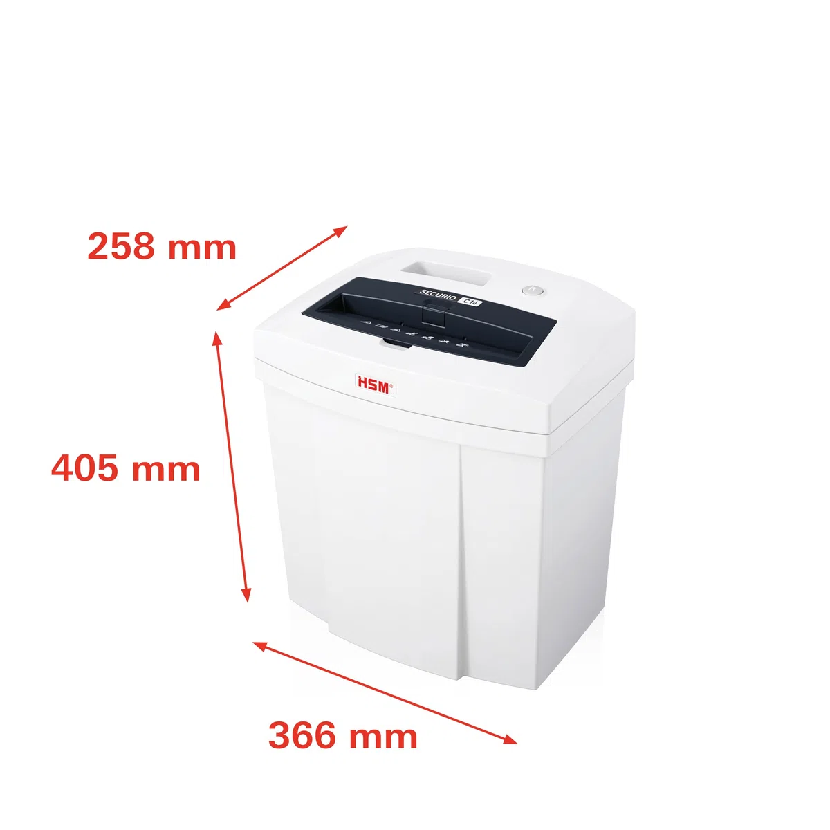 HSM SECURIO C14 - Destructora de documentos, nivel de seguridad 2, 12 hojas (corte en tiras) | Volumen de recogida 20 l, tiras, 10 -