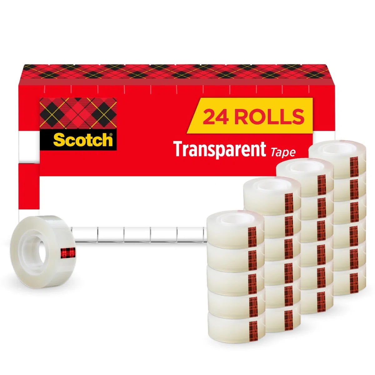 Scotch Cinta transparente, 3/4 x 1000 pulgadas, 24 cajas (600 K24)