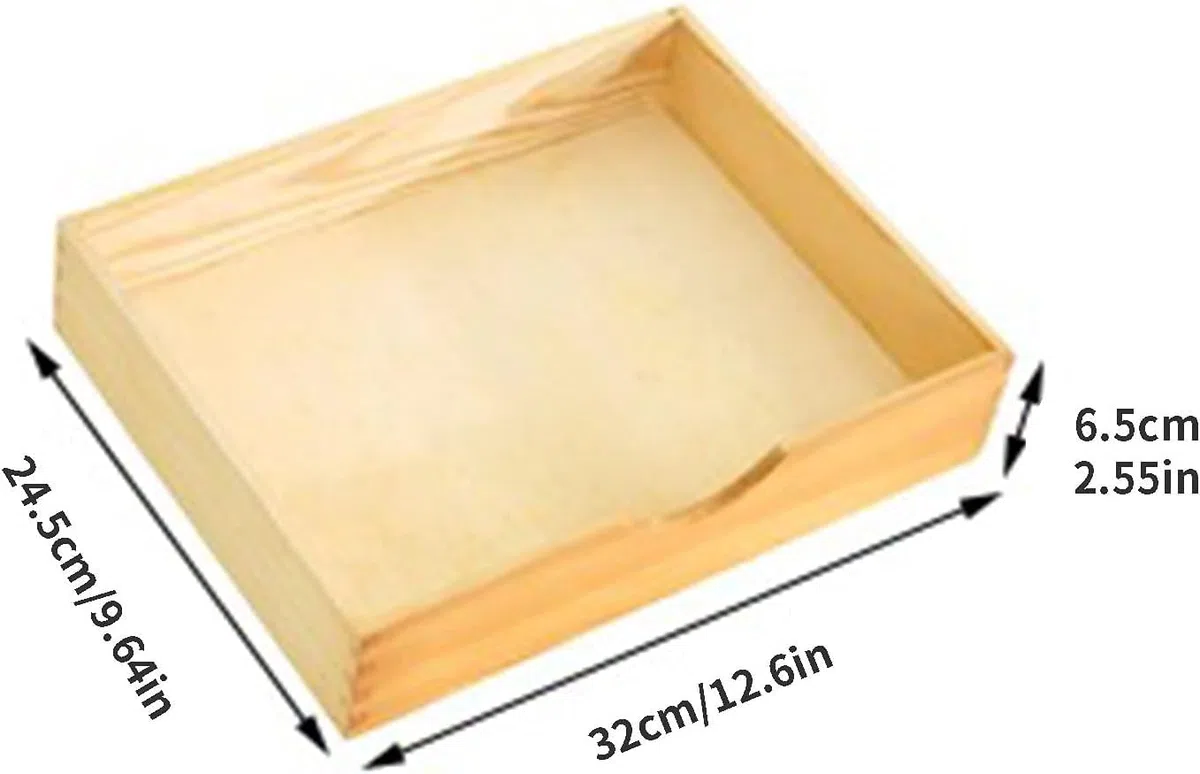 Organizador de escritorio de madera de pino rústico con cajón para archivos A4, suministros de oficina y papelería