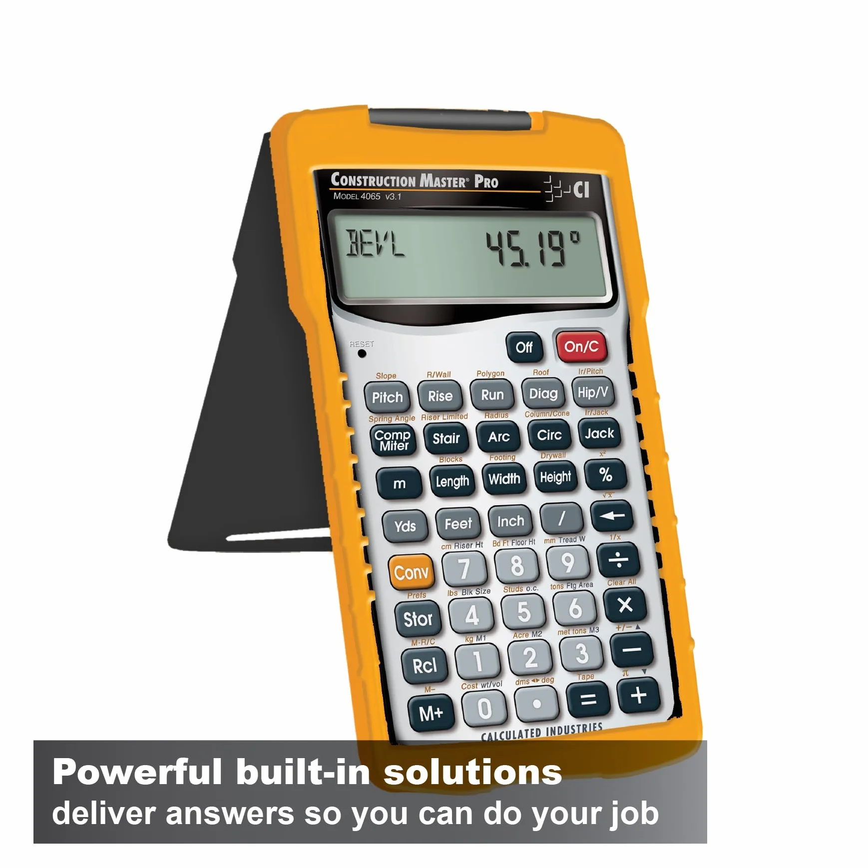 Calculated Industries 4065 Construction Master Pro 4065 - Herramienta de mano | Matemáticas de construcción avanzadas, fracciones de pies, para contratistas, estimadores, constructores