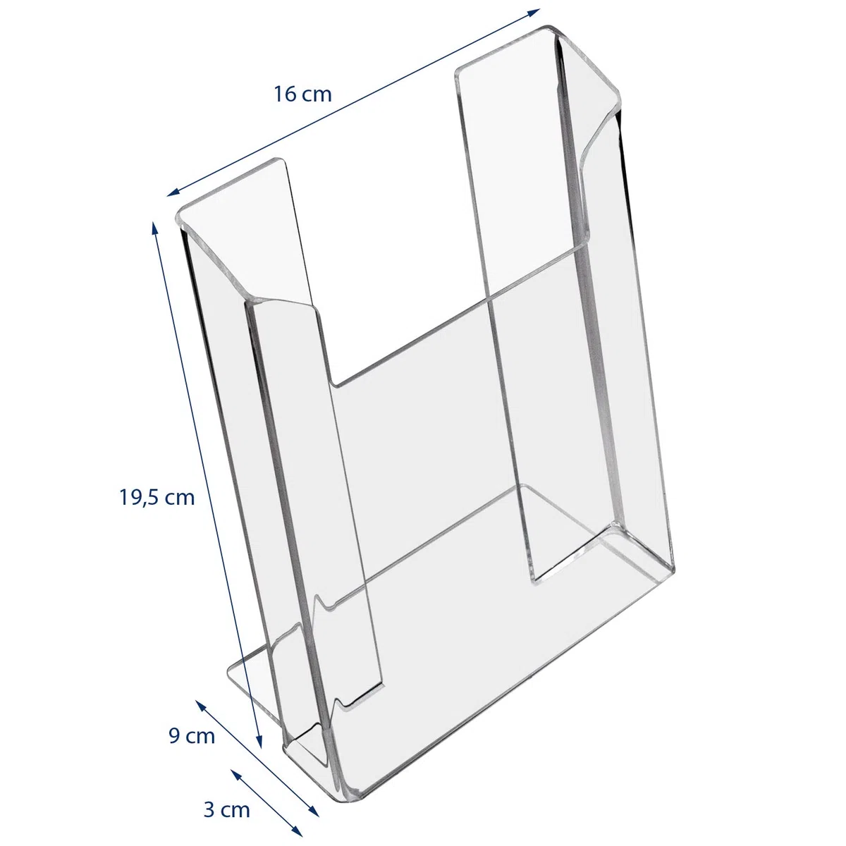 HMF 46961 Soporte para Folletos de Acrílico | 10 Piezas | DIN A5 Vertical | Transparente