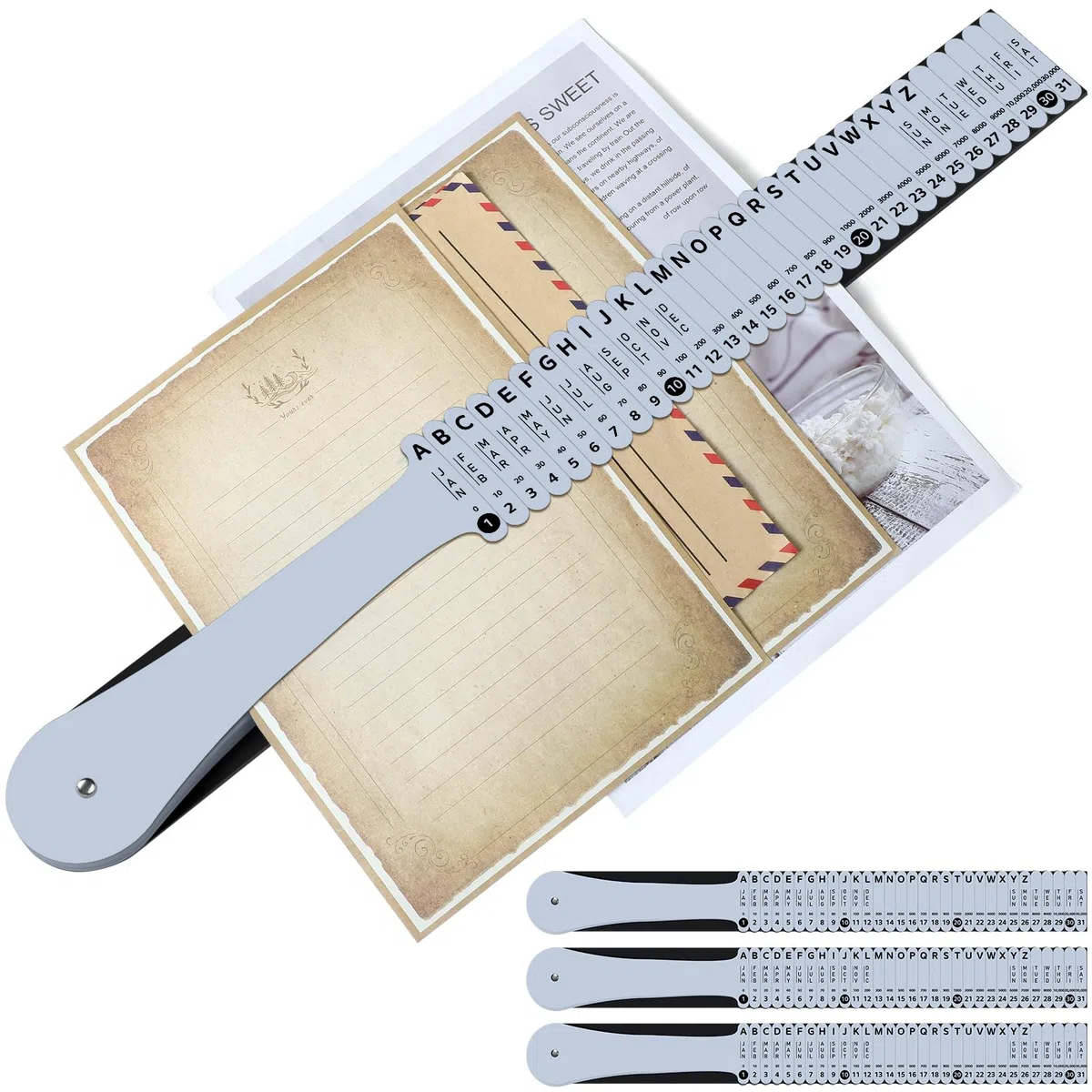 PerKoop Clasificador de documentos de plástico, organizador de archivos alfabético, organizador de papel compacto vertical para ahorrar espacio, para oficina, escuela, gris, 2.5 x 23.5 pulgadas (1