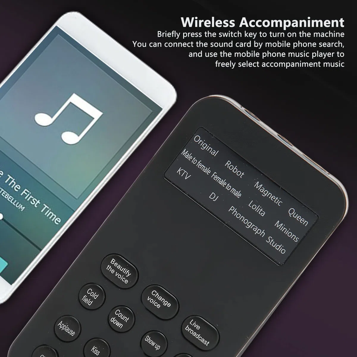 Cambiador de Voz Ghostface, Cambiador de Voz de Micrófono de Mano, Dispositivo Cambiador de Voz Mini Portátil, con 8 Efectos de Sonido, para Juegos de Llamadas Telefónicas