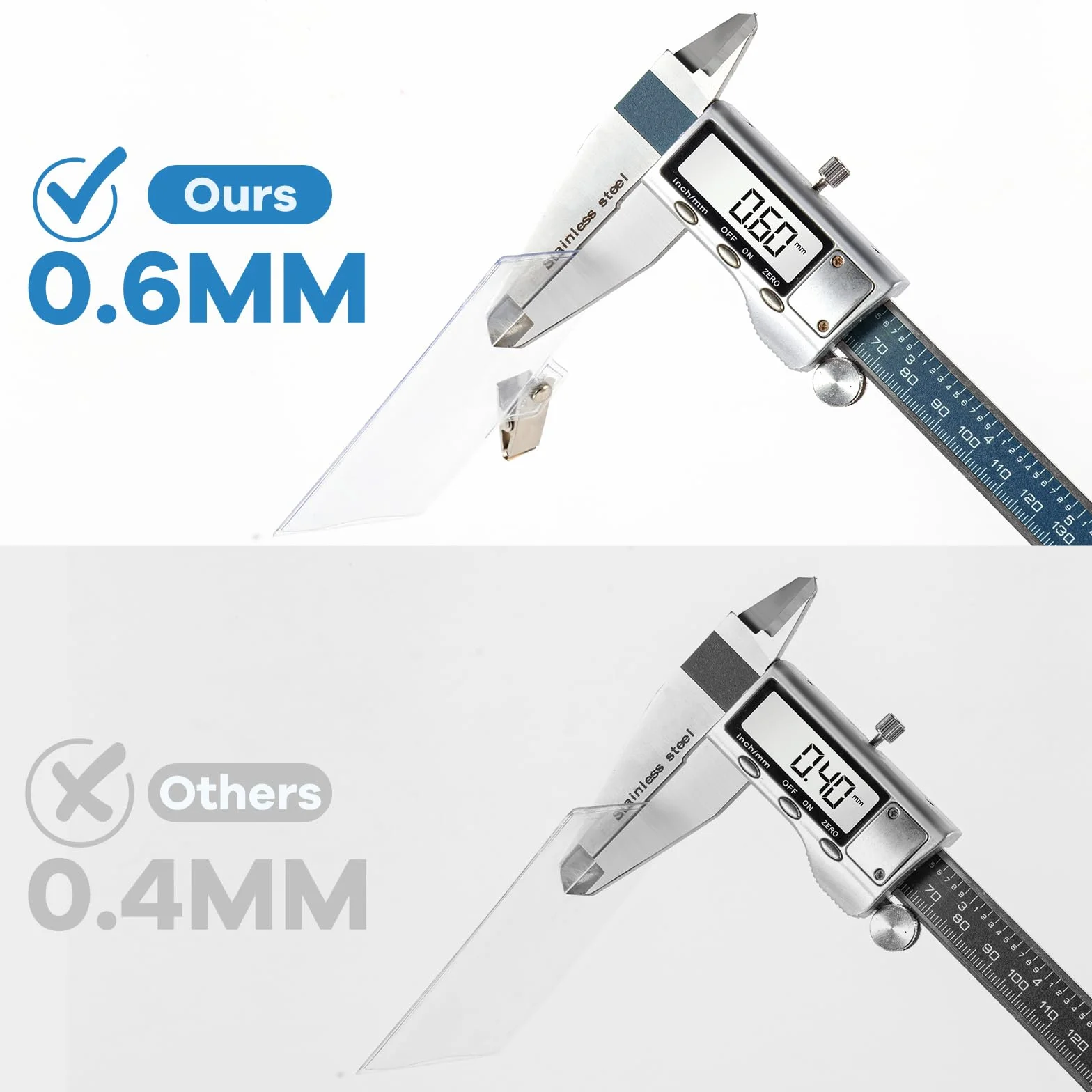 Fushing - Soportes para tarjetas de identificación con clip, 100 piezas de plástico transparente con clips para tarjetas de identificación de 5,7 x 8,9 cm