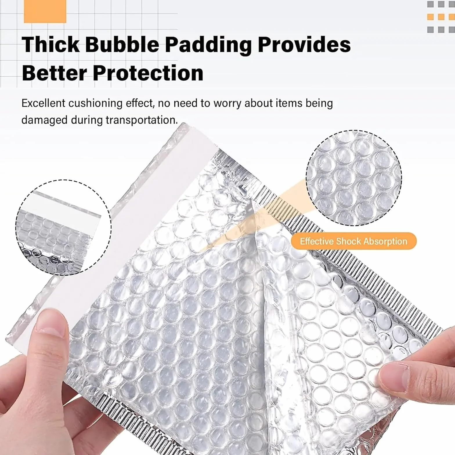 Embalaje de envío sobre burbujas plateado 50 piezas | Suministros Bolsa De Embalaje Bolsas Oficina De Correo for Pequeñas Empresas(15*20cm)