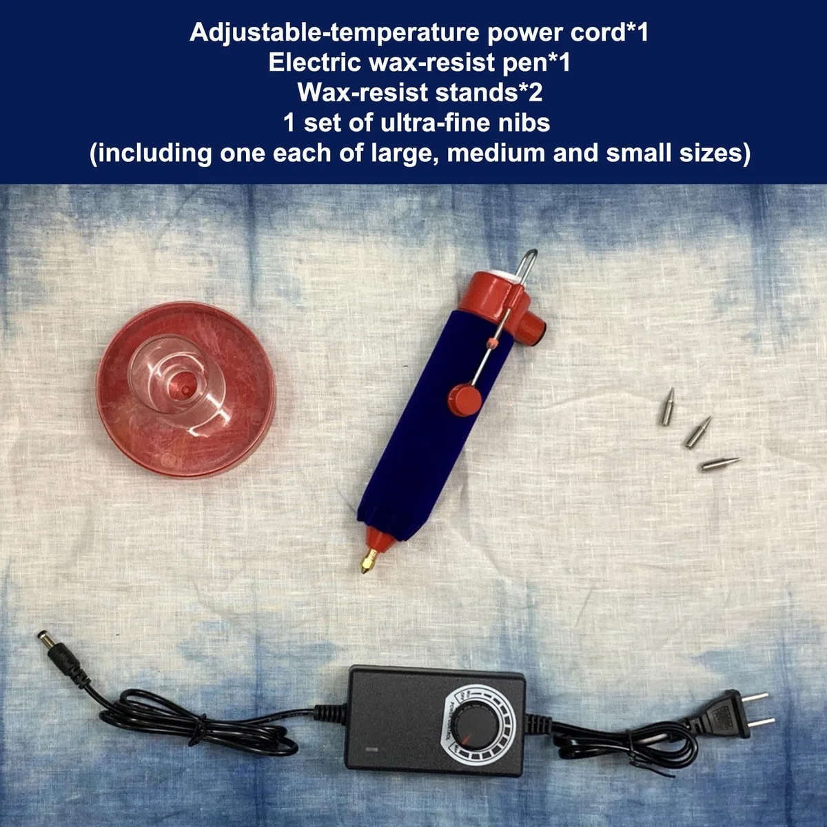 Lápiz de Cera Kistka Eléctrico con Temperatura Ajustable | Lápiz para Estampado Batik, Kit de Herramientas Batik, para Pintar y Dibujar sobre Tela y Actividades(A)