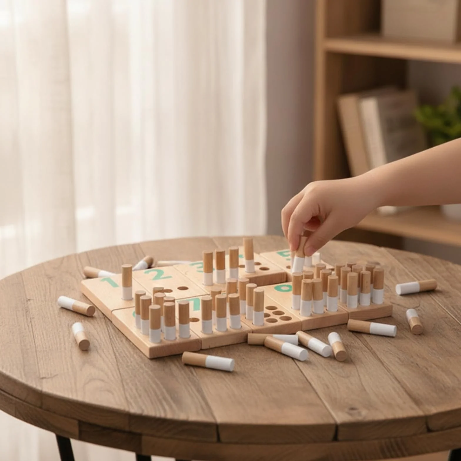 Juego Numerar Educativo Tablero con Clavijas Números Tablero Clavijas para Aula
