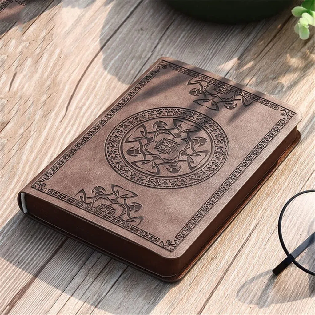 EDDGE Portátil Vintage patrón PU Cuero Cuaderno Diario Bloc de Notas papelería Regalo Viajero Diario