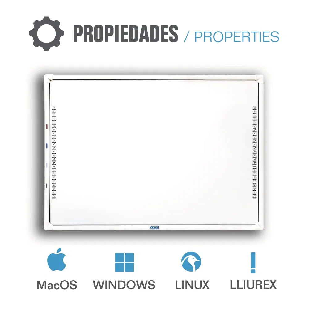 iggual Pizarra Blanca Interactiva IRIS 86” (4:3)- Tecnología Infrarrojos- Pantalla Táctil 10 Puntos de Contacto- Compatible Windows/Mac/Linux- Ideal Empresas y Educación (10 Usuarios Máximo.)