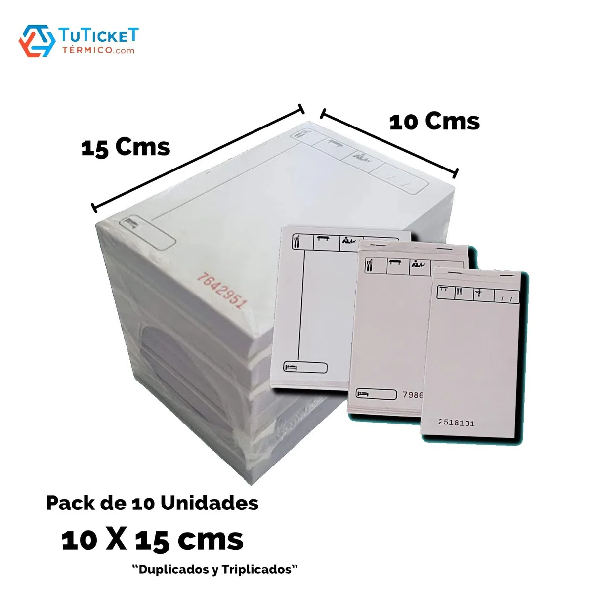 Comanderos Hostelería 10x15 cm 100 Talonarios de 3 Hojas para Camareros Bar | Cada bloc trae 50 juegos numerados con original y dos copias autocopiantes ideal en restaurantes cafeterías hoteles pedidos