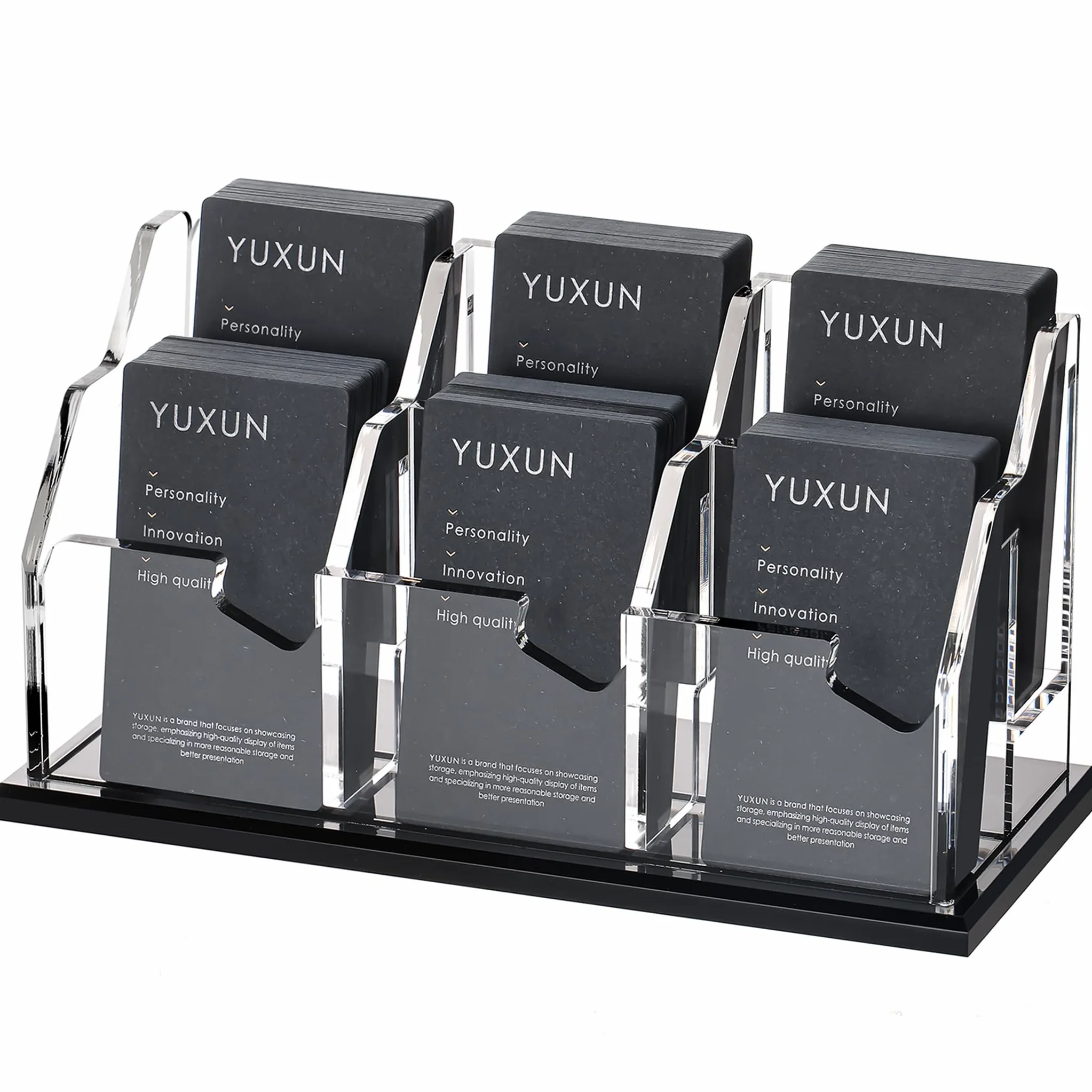YUXUN Tarjetero vertical negro con 6 ranuras