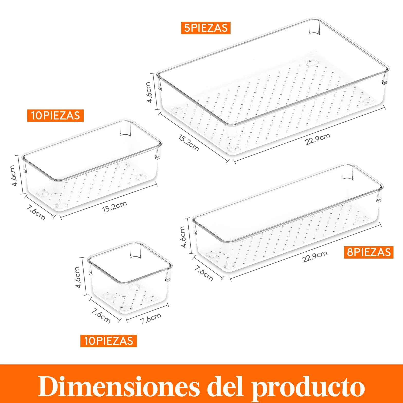 Lifewit Set de 33 Cajón Escritorio Organizador de Baño Divisores Plástico Bandejas Caja Separación Maquillaje