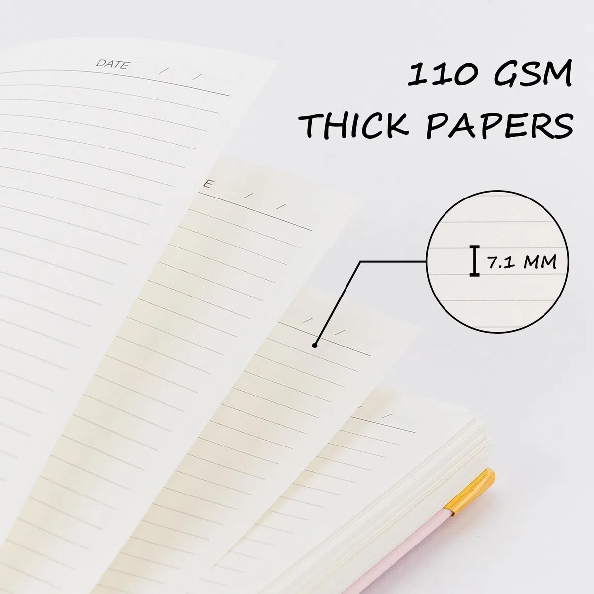 Cuaderno de espiral de tapa dura, cuadernos B5 con rayas universitarias, cuadernos de papel grueso de 110 g/m² para trabajo, escuela y viajes, diarios de 300 páginas para escribir, diario grande para
