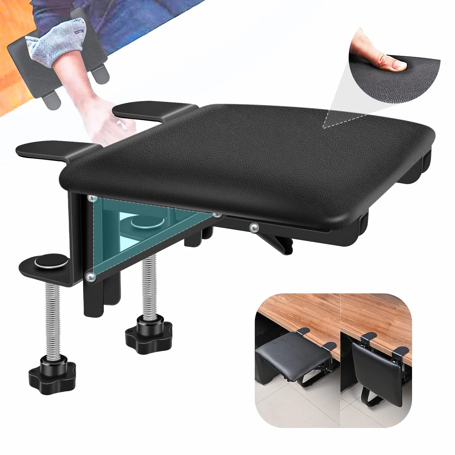 Reposabrazos para escritorio, Soporte de Codo Ergonómico Extensor de Escritorio de Ordenador Reposamuñecas para Soporte de Teclado en Casa y Oficina