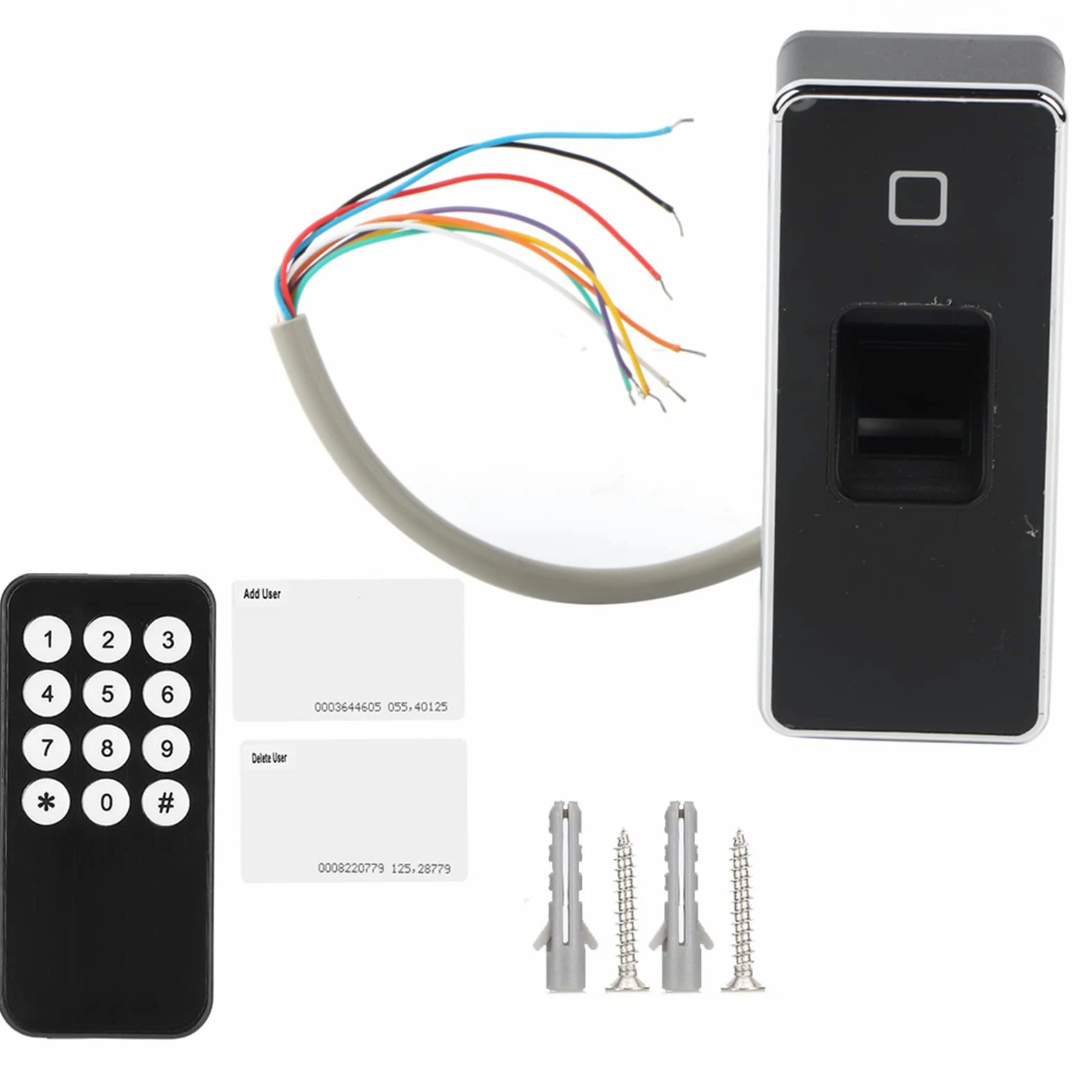 ZJchao Controlador de Acceso, Controlador de Acceso de Metal Lector de Tarjetas de 125 KHZ Huella Digital a Prueba de Agua Control de Lector de Puerta Abridor de Puerta