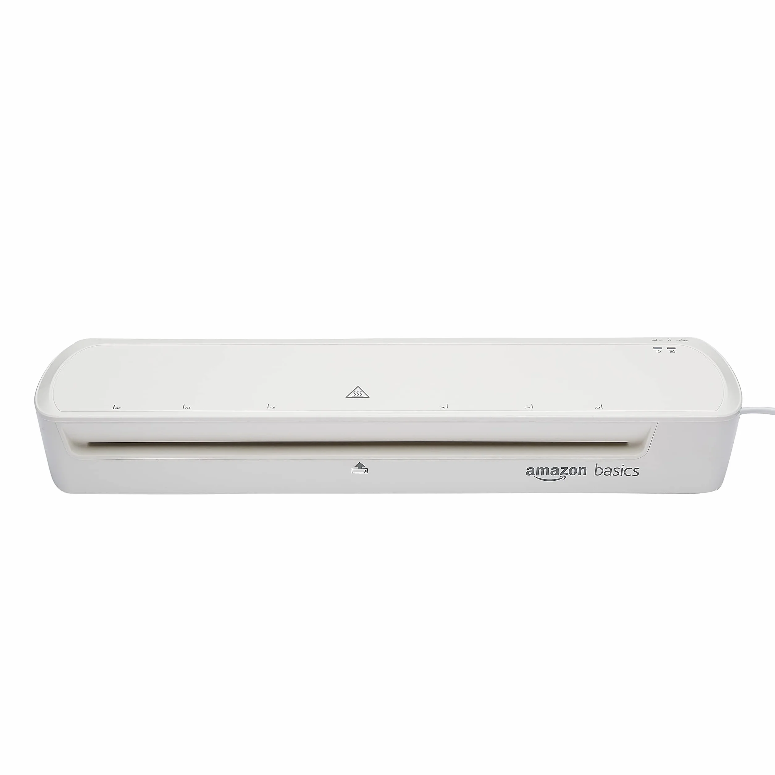 Amazon Basics Laminadora térmica, tamaño A3, incluye 20 láminas para plastificar, Blanco