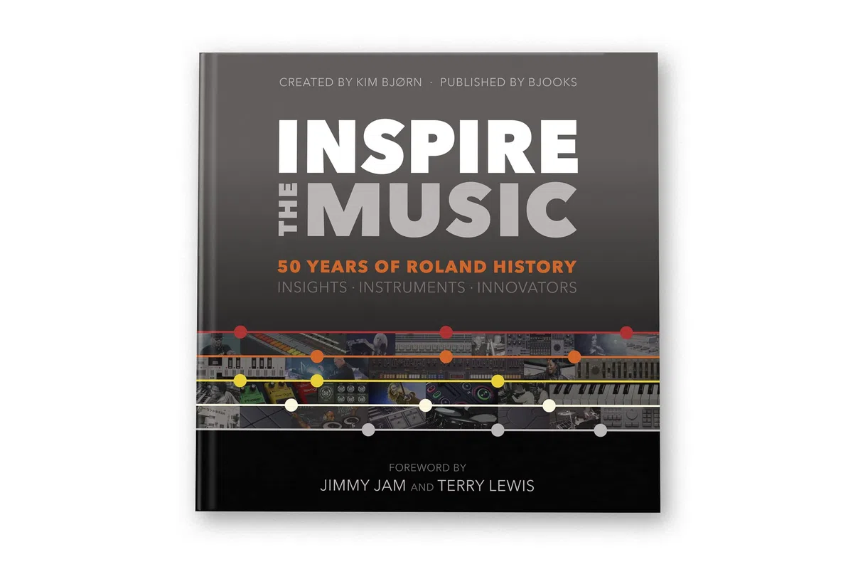 Bjooks Inspire The Music: libro ilustrado de alta calidad con tapa dura sobre los 50 años de historia de Roland, con instrumentos clásicos, entrevistas, el hip hop y la música electrónica