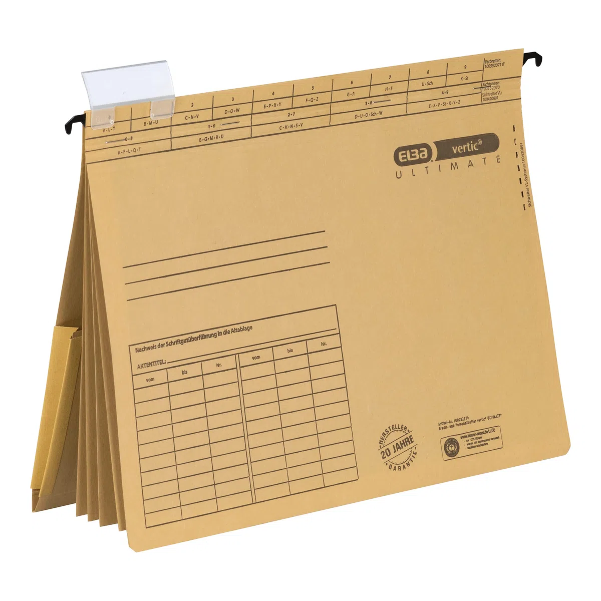 Elba 10 carpetas de cartón para tarjetas de crédito A4, 4 coches, color marrón