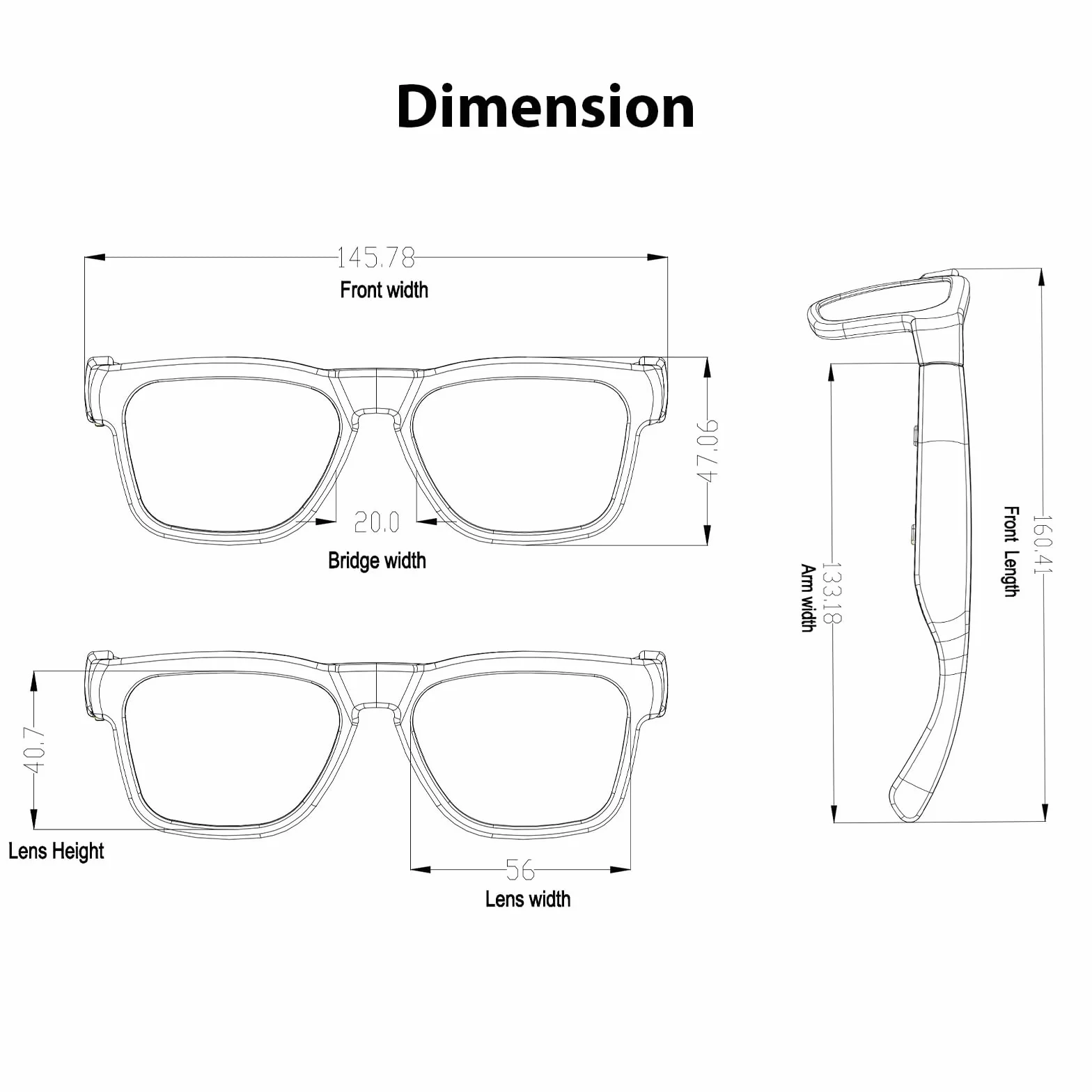 OhO sunshine Gafas inteligentes de traducción de IA con altavoz Bluetooth con marco negro brillante y lente fotocromática para exteriores e interiores