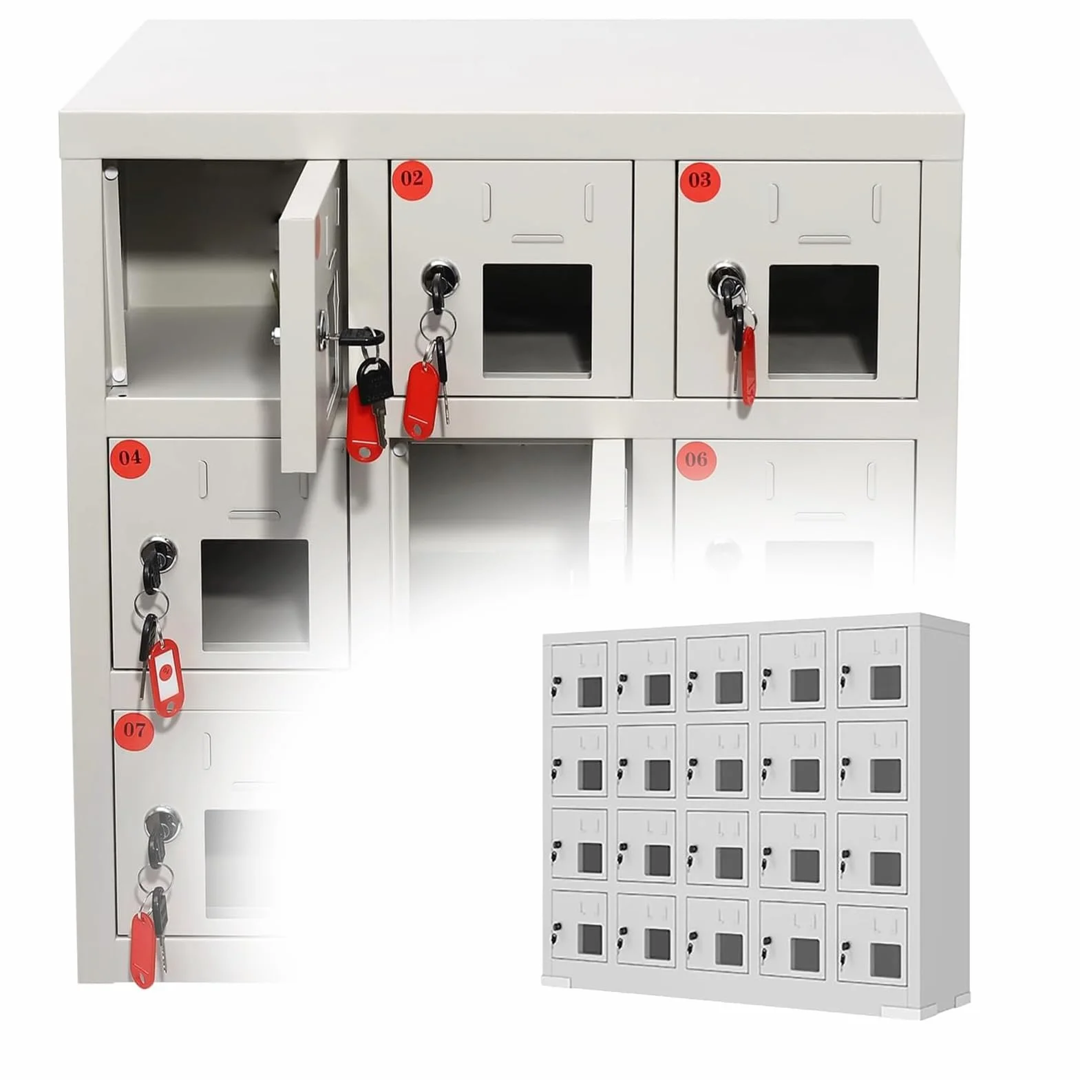 Armario Metálico Para Guardar Teléfonos Móviles Con 30 Compartimentos Y Cerraduras Y Llaves Individuales, Ideal Para Escuelas, Tropas Y Oficinas. Solución Segura Para Guardar Teléfonos Móviles, 20 Co