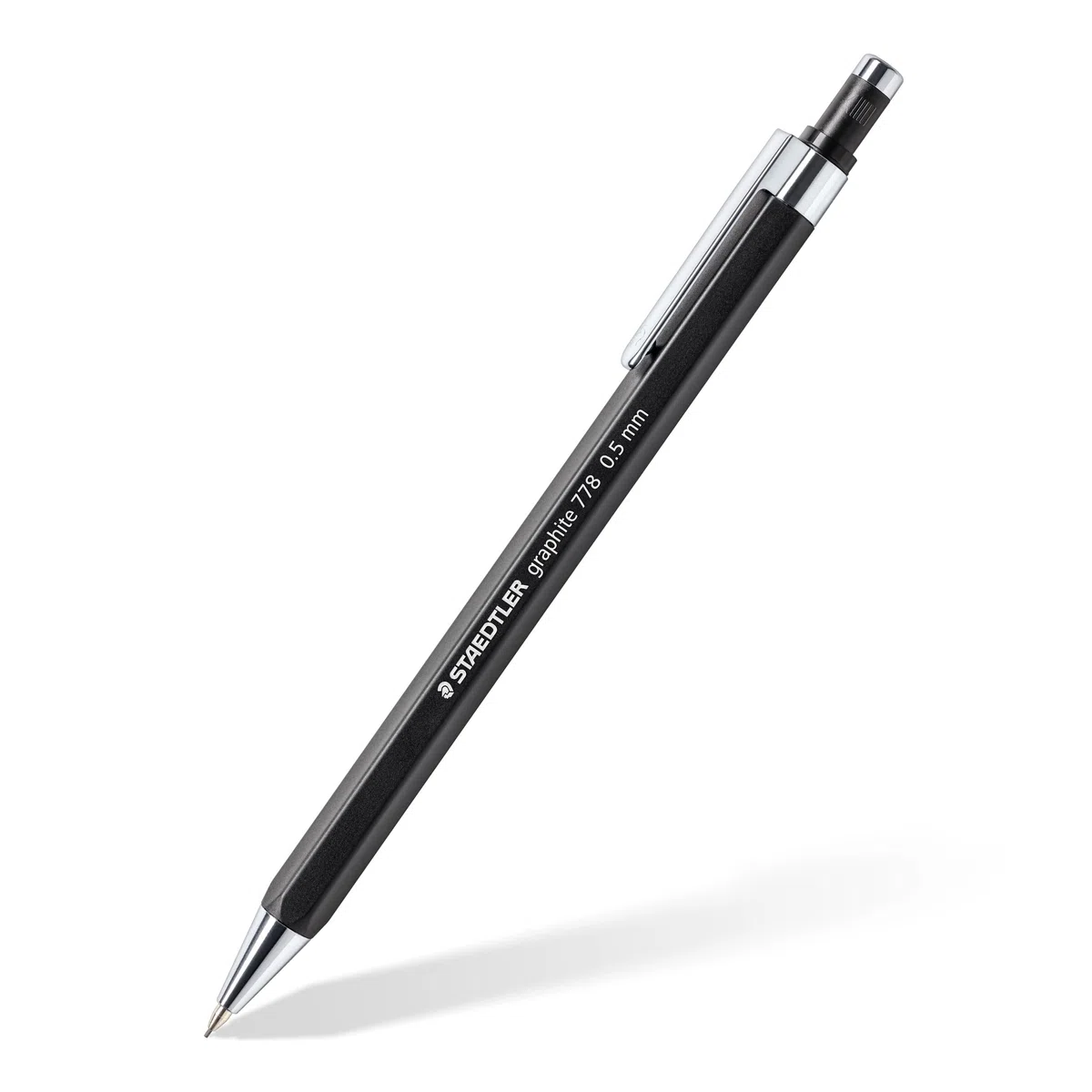 STAEDTLER Graphite 778 778 05-9 - Portaminas (forma hexagonal, 0,5 mm de ancho, punta y clip de metal, 10 portaminas en caja de cartón)