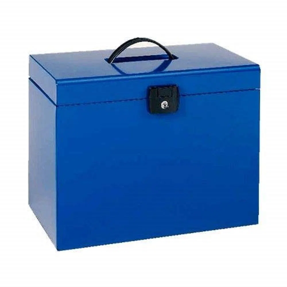 Leitz ESSELTE 11895 - Maletín metálico con 5 carpetas colgantes en Kraft DIN A4 color azul