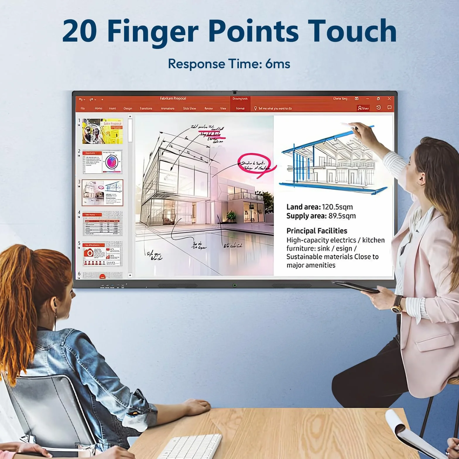Smartboard 4K Pizarra Digital Interactiva 65 Pulgadas UHD Pantalla Táctil 8GB+128GB WiFi Bluetooth HDMI USB
