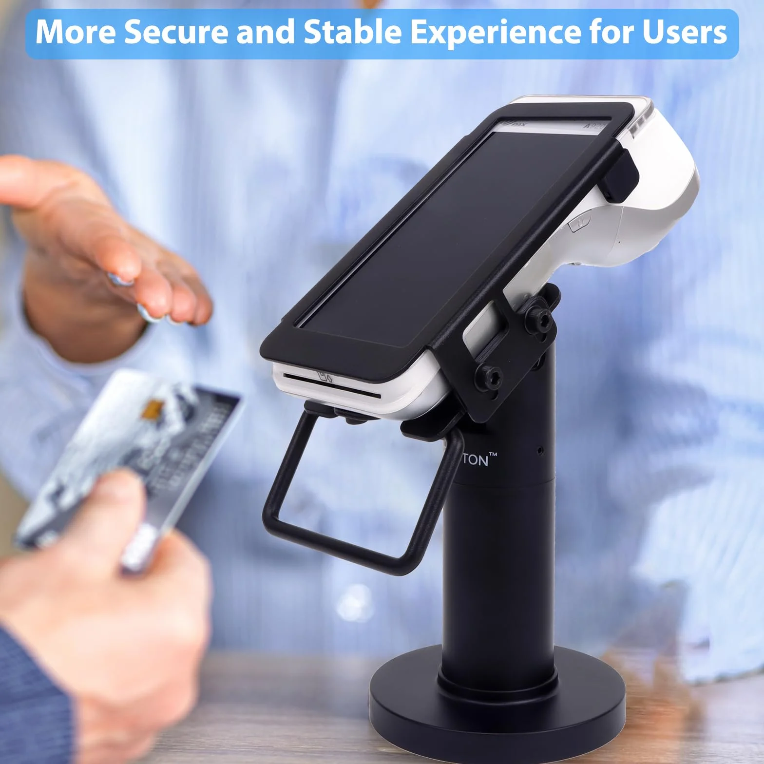 Soporte de terminal de tarjeta de crédito para Pax A920 / A920 Pro, soporte de máquina de tarjetas de crédito de 7 pulgadas de alto, soporte giratorio e inclinable para terminal de pago de