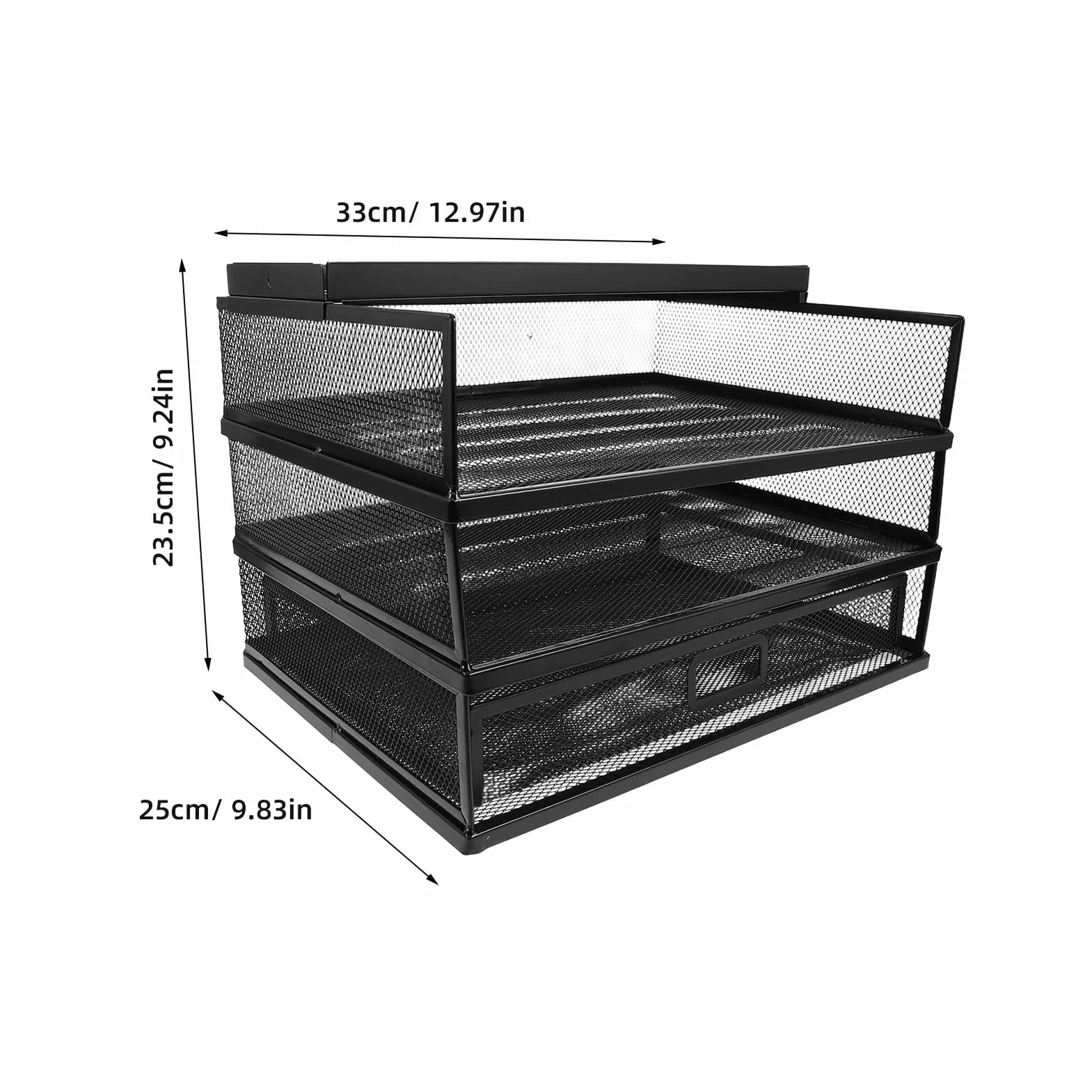 PRETYZOOM Organizador de Archivos de Metal Soporte Multifunción para Papelería y Documentos Estante Apilable para Oficina y Escritorio Negro