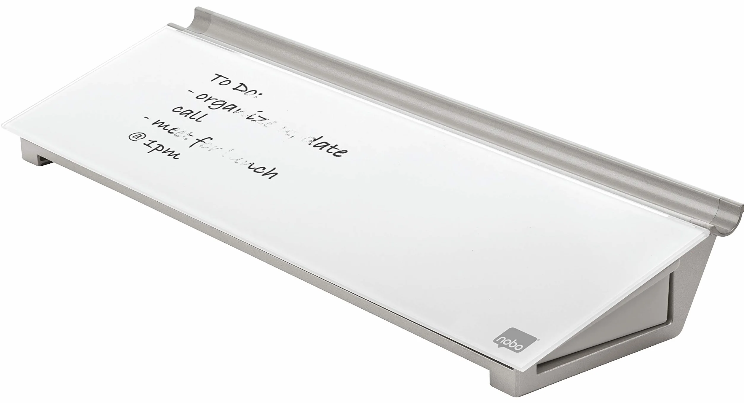 NOBO Set de escritorio CRISTAL blanco brillante