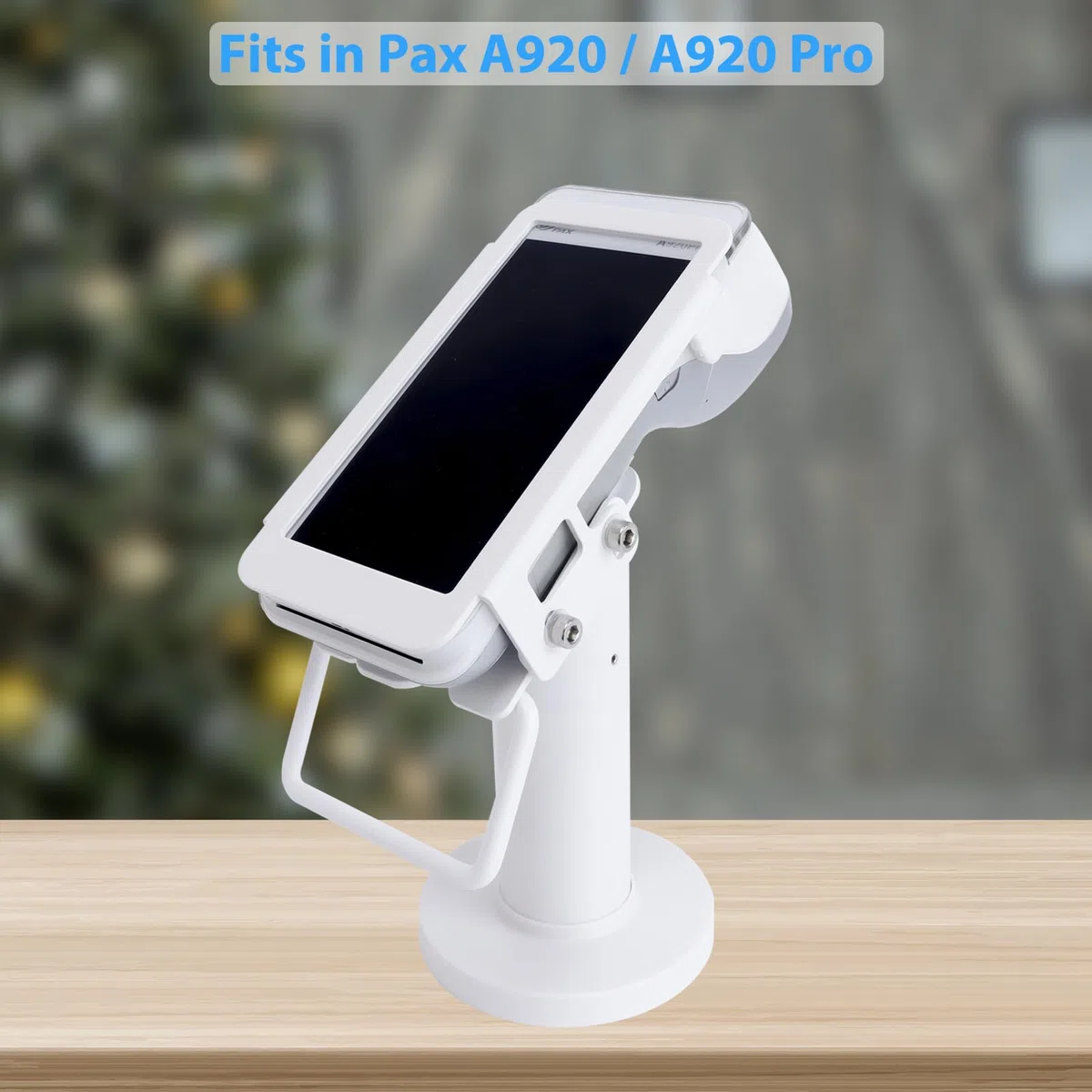Soporte de terminal POS para Pax A920/A920 Pro, soporte de tarjeta de crédito, soporte de lector de tarjetas de crédito inclinable y giratorio de 7 pulgadas de alto, soporte de terminal de
