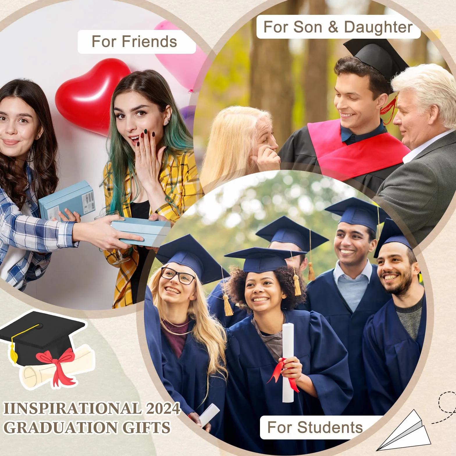 Resurhang 90 cuadernos de papel kraft de bolsillo a granel con bolígrafos de bambú inspiradores, llaveros de madera, regalos de graduación para hija, hijo, estudiantes universitarios Senio