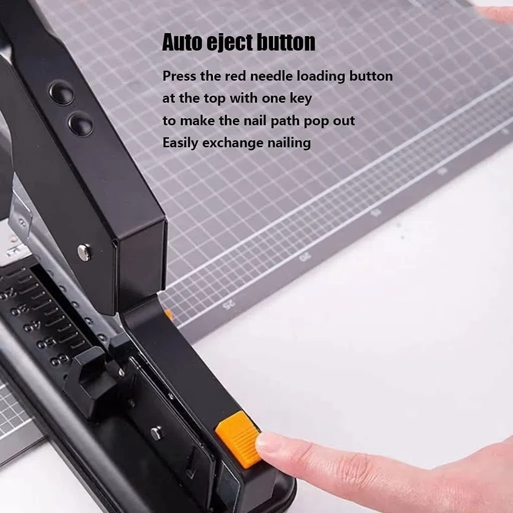 Grapadora resistente de largo alcance, capacidad de 210 hojas, diseño ergonómico, construcción de metal, incluye 2000 grapas, antiatascos de alta capacidad para oficina y uso doméstico